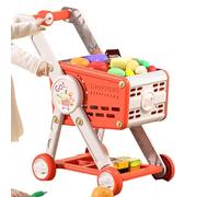 Kids Toy Shopping Cart - Toy Shopping Cart Playset with Food Shop Accessories - Store Grocery Accessories for Sorting Learning Baby Toddler Age 1-3 and up Pretend Play