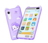 Kids Toy Smartphone, 3.97" Touchscreen HD Dual Camera Kids Toys Phone with Music Player, 2000mA Toddler Toy Learning Phone with Games, Front Camera, Pretend Play Smartphone（Purple）