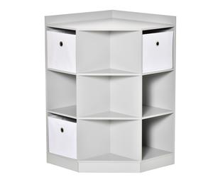 Kids Toy Storage Cabinet Corner Childrens Organiser Anti-tipping Drawer Grey