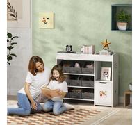 Aiyaplay Kids Toy Storage With 9 Removable Boxes, Toy Storage Units, White