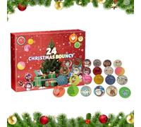 Kids Toys, Ball 24 Day Advent, Fun Countdown Calendar Set, Stress Relief Boys Girls Home, Festival Christmas Holiday Party Gathering, Assorted Colors Bulk Pack, Rubber Bouncing Ball Mix