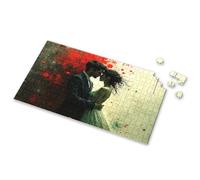 Kids Toys For Girls A Couple In Love, Embracing Against A Vibrant, Splattered Background Picture Puzzle Puzzle Puzzles 500 Pieces For Adults(1000PCS)