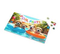 Kids Toys For Girls Four Happy Dogs Enjoying A Pool Party Picture Puzzle 4 Year Old Boy Gift 750 Piece Puzzles For Adults(500PCS)