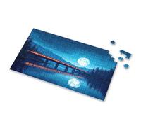Kids Toys For Girls Train Crossing Bridge Under Full Moon. Picture Puzzle Puzzle Books For Adults Easter Gifts For Toddlers(500PCS)