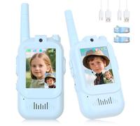 Kids Toys Mini Video Walkie Talkies for Kids 2 Pack，for 3 4 5 6 7 8 Years Old Boys and Girls,Four Sound Effects Available Birthday Gifts(BLUE+BLUE)