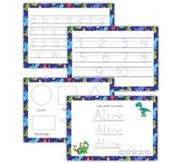 Kids Tracing Set with Pen | A-Z Alphabet, Numbers, Shapes & Custom Name | 4 Workboard Mats for Handwriting Practice | Dry Erase Letter Tracing Activity for Toddlers & Preschool Learning