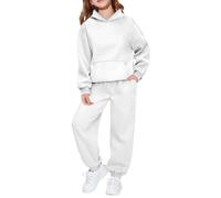 Kids Tracksuit Full Set Boys Girls Basic Hoodies and Joggers Clothes Sets 2 Piece Activewear Soft Cotton Track Suit Jogging Set Long Sleeve Hooded Tops Baggy Sweatpants Spring Outfits Sweatsuits