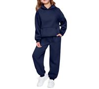 Kids Tracksuit Full Set Boys Girls Basic Hoodies and Joggers Clothes Sets 2 Piece Activewear Soft Cotton Track Suit Jogging Set Long Sleeve Hooded Tops Baggy Sweatpants Spring Outfits Sweatsuits