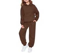 Kids Tracksuit Full Set Boys Girls Basic Hoodies and Joggers Clothes Sets 2 Piece Activewear Soft Cotton Track Suit Jogging Set Long Sleeve Hooded Tops Baggy Sweatpants Spring Outfits Sweatsuits