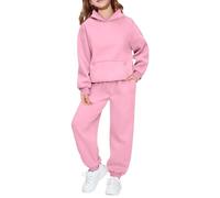 Kids Tracksuit Full Set Boys Girls Basic Hoodies and Joggers Clothes Sets 2 Piece Activewear Soft Cotton Track Suit Jogging Set Long Sleeve Hooded Tops Baggy Sweatpants Spring Outfits Sweatsuits