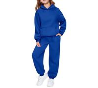 Kids Tracksuit Full Set Boys Girls Basic Hoodies and Joggers Clothes Sets 2 Piece Activewear Soft Cotton Track Suit Jogging Set Long Sleeve Hooded Tops Baggy Sweatpants Spring Outfits Sweatsuits