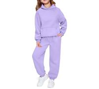 Kids Tracksuit Full Set Boys Girls Basic Hoodies and Joggers Clothes Sets 2 Piece Activewear Soft Cotton Track Suit Jogging Set Long Sleeve Hooded Tops Baggy Sweatpants Spring Outfits Sweatsuits