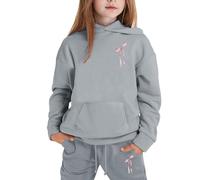 Kids Tracksuit Full Set for Boys Girls 2 Piece Bow Print Oversized Outfit Long Sleeve Hoodie Sweatshirts and Loose Sweatpants Bottom Jogging Pants with Pockets Girls Boys Sweatsuit Y2K Activewear