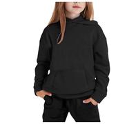 Kids Tracksuit Full Set Long Sleeve Hooded Sweatshirt and Sweatpants Jogging Set Solid Color Track Suit Hoodie Joggers Sets 2 Piece Loose Fi Outfits Sweatsuits for Boys Girls 2-13 Years