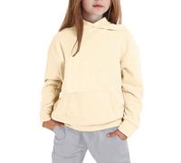 Kids Tracksuit Full Set UK 2 Piece Long Sleeve Pullover Jumper Hoodie and Loose Sweatpants Bottom Jogging Pants with Pockets Y2K Gym Activewear Casual Sweatshirt Set for Boys and Girls Khaki