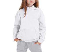 Kids Tracksuit Full Set UK 2 Piece Long Sleeve Pullover Jumper Hoodie and Loose Sweatpants Bottom Jogging Pants with Pockets Y2K Gym Activewear Casual Sweatshirt Set for Boys and Girls White