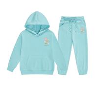 Kids Tracksuit Set Girls Pullover Sweatshirt and Tracksuit Bottoms Sweatpants Teens 2 Piece Heart Print Long Sleeve School Pullover Jum00per Cute School Casual Sportwear Age (Mint Green, 12-13 Years)