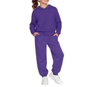 Kids Tracksuit Set Hooded Zipper Top Jumper Sweatshirt Hoodie Soft Sweatsuits Long Sleeves Tracksuits School Jogging Sports Trendy Clothing Sets Teen Boy boys' tracksuits Dark Purple Age 5 - 6 Years