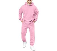 Kids Tracksuit Set Plain Hoodie with Jogger Sweatpants | Girls Tracksuit Sports Activewear Set Youth Two Piece Athleisure Clothing Bundle School Holiday Wardrobe Kids Clothes
