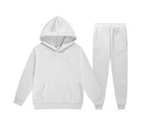Kids Tracksuit Sets 2 Piece Girls Boys Sportswear Set Long Sleeve Pullover Jumper Hoodie and Loose Sweatpants Bottom Jogging Pants Y2K Gym Activewear Casual Sweatshirt Set for Boys and Girls White
