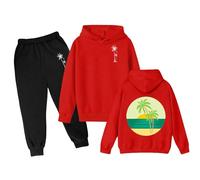 Kids Tracksuit Sets Casual Outfit Clothing Sets Children 2Pcs Clothing Long Sleeve Letter Print Hoodie and Loose Sweatpants Hoodies Girls Outfits Kids Daily Casual Sporting Suits for Everyday Red