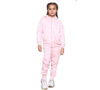 Kids Tracksuits Boys Tracksuit, Hoodies Plain Army Commando Print Tracksuit Hoodie with Jogger Sweatpants Sports Activewear Set Girls Boys Children Age 5-13 Years (Baby Pink Zipper Suit, 4-5 Years)