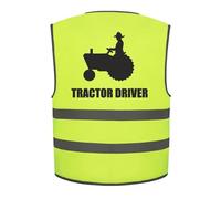 Kids Tractor Driver Hi Vis Vest, Add child's name to the front, Personalised waistcoat with 3 colour options
