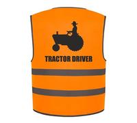 Kids Tractor Driver Hi Vis Vest, Add child's name to the front, Personalised waistcoat with 3 colour options