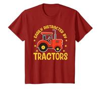 Kids Tractor Toddler Boys Farm Easily Distracted By Tractors T-Shirt