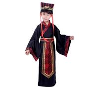 Kids Traditional Chinese Outfit for Boys - 3Pcs Ancient Dynasty Inspired Costume Garb Belt And Hat, Ideal for Cultural Performances, Festivals and Role Play