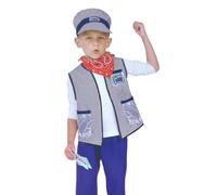 Kids Train Conductor Costume Set - Pretend Play Outfit, Uniform Kit | Polyester Deluxe Dress 3-8 Years 80-120cm Includes Jacket Pants Hat Whistle Scarf Accessories For Party Performance Fancy