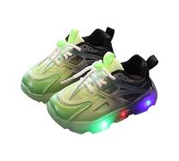 Kids Trainers Colour Gradient Effect Light Up Feature Lace Up Fastening Soft Soles Dad Shoes Style for Children Casual Sport Playground Sneakers