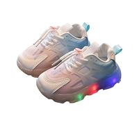 Kids Trainers Colour Gradient Effect Light Up Feature Lace Up Fastening Soft Soles Dad Shoes Style for Children Casual Sport Playground Sneakers