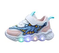Kids Trainers Dinosaur Print Mesh Breathable Led Light up Casual Sneakers