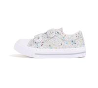Kids Trainers Girls Gradient Easy Fasten Casual Sneakers Outdoor School Shoes Walk Sport Canvas Shoes Size 5 UK Child Silver Glitter