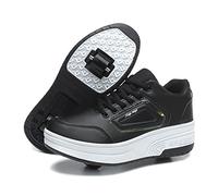 Kids Trainers Girls Roller Skates Shoes with Wheels Boys Skateboarding Shoes Inline Automatic Retractable Cross Trainers Outdoor Sports Fitness Gymnastic Sneakers