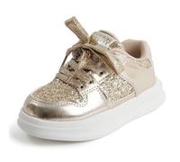 Kids Trainers Glitter Panel Lightweight Soft Sole Casual Skate Sneakers