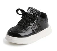 Kids Trainers Glitter Panel Lightweight Soft Sole Casual Skate Sneakers