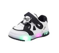 Kids Trainers LED Light Up Shoes Low Top Canvas Sneakers for Small Children Casual Sports Shoes with Breathable Mesh Non Slip Sole Comfortable Fit Childrens Everyday Footwear