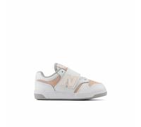 New Balance Kids' 480 NEW-B HOOK & LOOP in White/Pink Leather, size 7.5