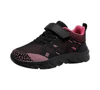 Kids Trainers Pure Colour Non Slip Jogger Shoes Mesh Flying Woven Lounge Sneakers for Boys Baseball Fitness Adjustable Jogging Trainers Lighweight Classic Shoes Casual Suitable Sneakers Hot Pink