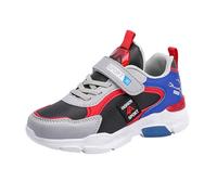 Kids Trainers with Hook and Loop Non-Slip Boys School Shoes Stretchy Comfortable Children Sneakers Sports Outdoor Play Trainer Casual Classic Running Shoes Versatile Athletic Shoe Red