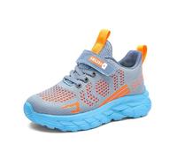 Kids Trainers with Letter Printed Mesh Pure Colour Jogger Sneakers Adjustable Breathable Lounge Shoes Everyday Wear Classic Jogging Trainers for Boys Suitable Vintage Leisure Sneakers Grey