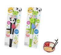 Kids Training Chopsticks 2 Pairs, Reusable Practice Chopsticks for Kids | Easy to Use Cute Animal Infant Learning Chopstick for Beginners | Childrens Chopstickss with Chopstick Helper