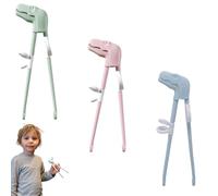Kids Training Chopsticks,Reusable Dinosaur Trainer Chopsticks Helper,Cute With Dinosaur Head,Adjustable Finger Loops,Both For Right-Handed And Left-Handed Also Great For Adults To Use(3 Pcs)