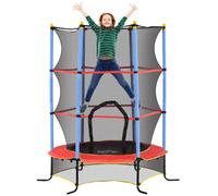 HOMCOM Trampoline for Kids w/Enclosure Net Built-in Zipper 3-10 Year in Blue HOMCOM Blue