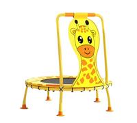 Kids Trampoline - Galvanized Steel Tube, Giraffe Pattern Design, Padded Safety Foam Handle Stability Support | Small Rebounder Workout Equipment For Children Fitness Jumping Garden Indoor Play Use