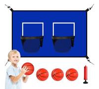 Kids Trampoline Hoop - Portable Basketball Board, youth jumping sport toy, backyard and park play equipment, interactive game set | trampoline basketball net with two baskets for children adu