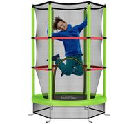 Kids Trampoline Mini Bouncer 140cm Green Metal PP PE Enclosure Net 3-6yrs Padded