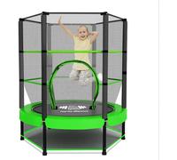 (Kids Trampoline Mini Bouncer Enclosure Net (Green)) FK Sports Heavy Duty Outdoor & Indoor Trampoline with Safety Enclosure Net,Ladder & Spring Cover for Kids, Toddlers & Small Adult Fitness Rebounder